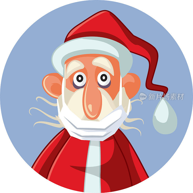 Santa Claus Wearing Medical Mask Under His Chin